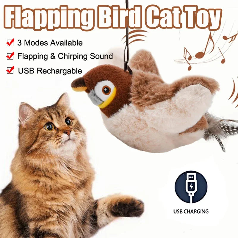 Rechargeable Interactive Flapping Bird Toy - Silver Tofi