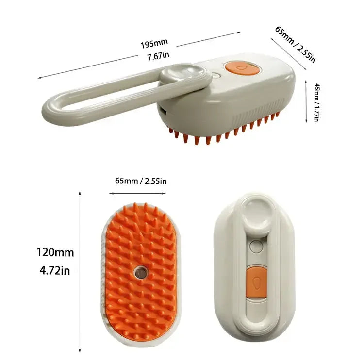 3-in-1 Electric Pet Grooming Brush - Silver Tofi