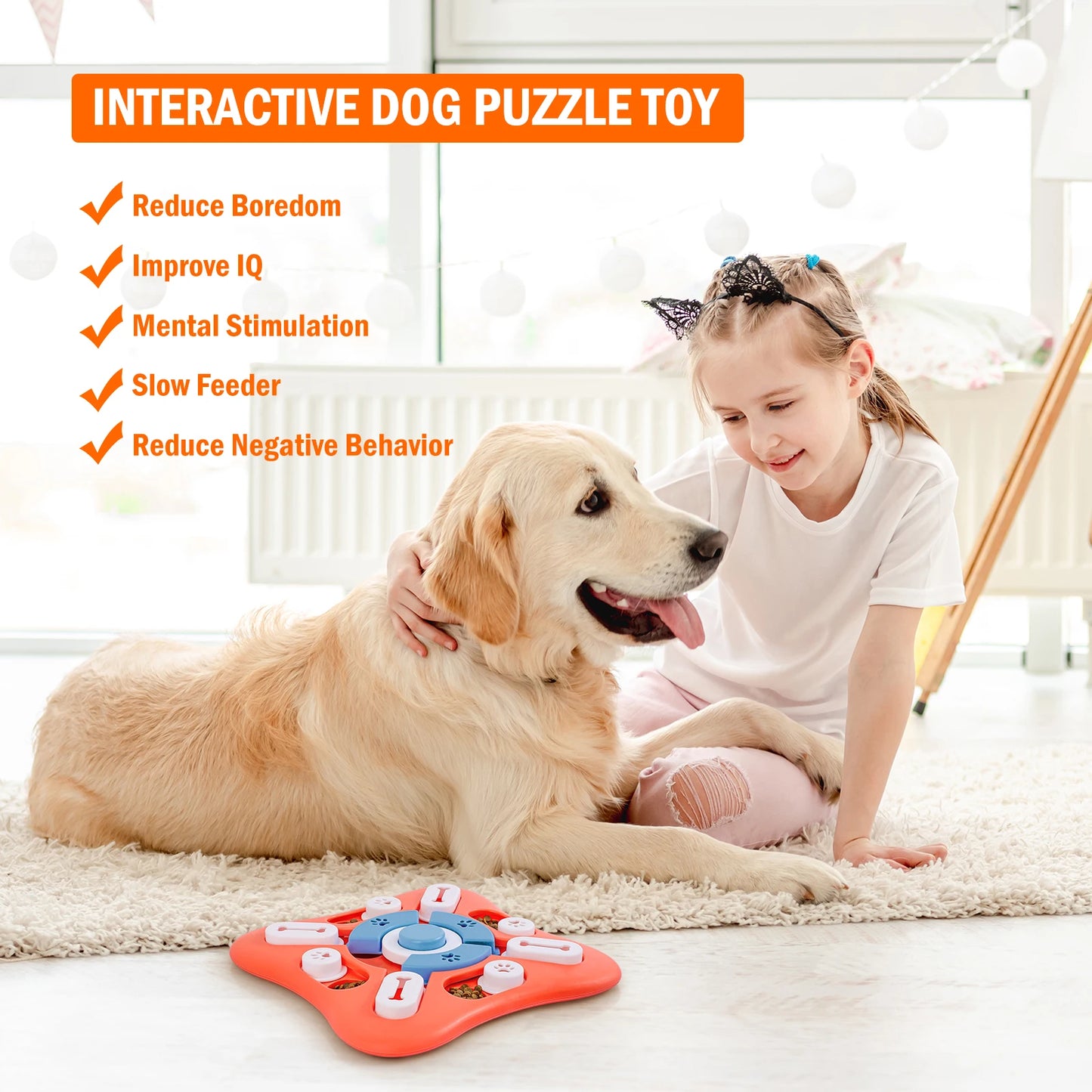 Interactive Dog Puzzle Treat Toy - Silver Tofi