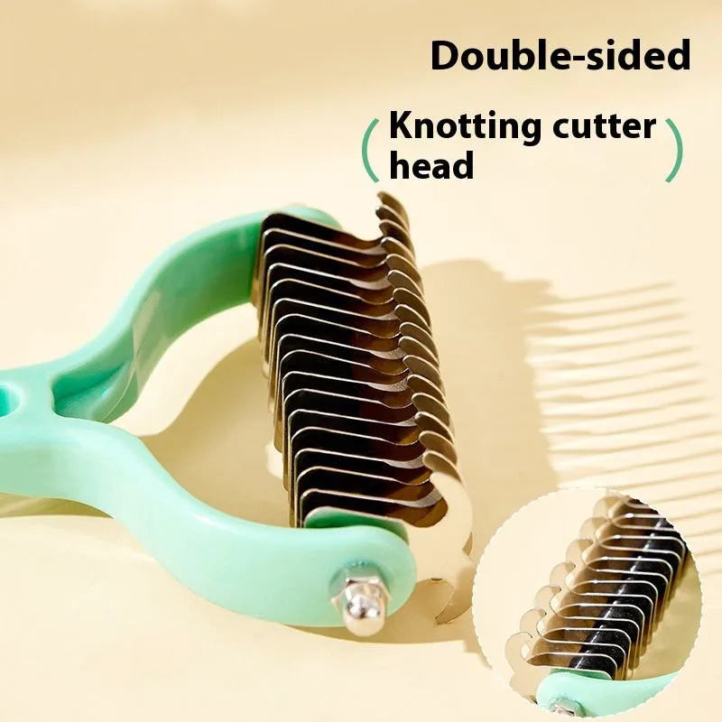 Double-Sided Pet Grooming Brush - Silver Tofi