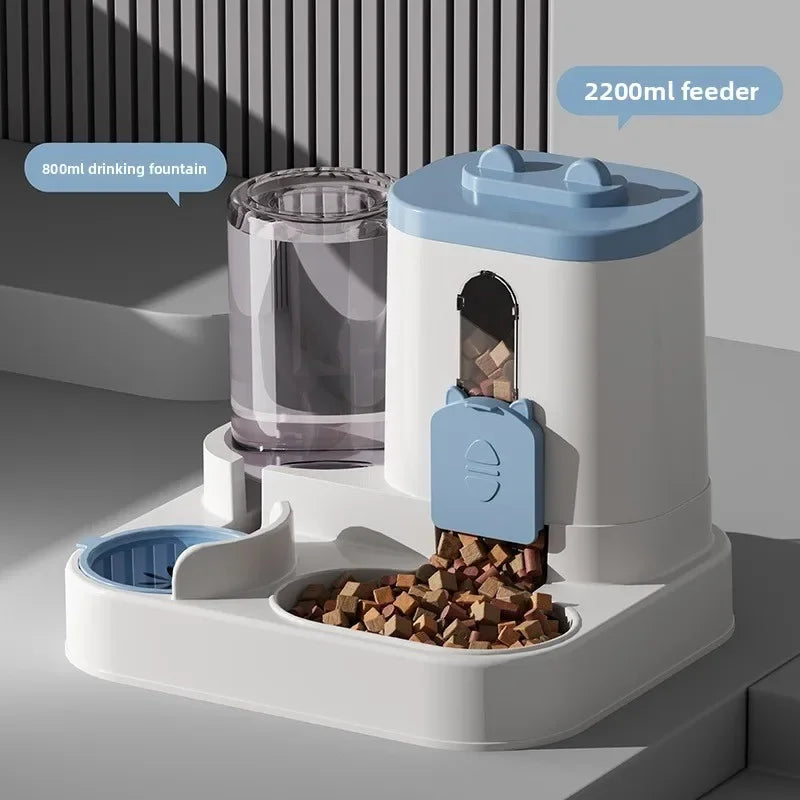 Automatic Food & Water Feeder for Cats & Dogs - Silver Tofi