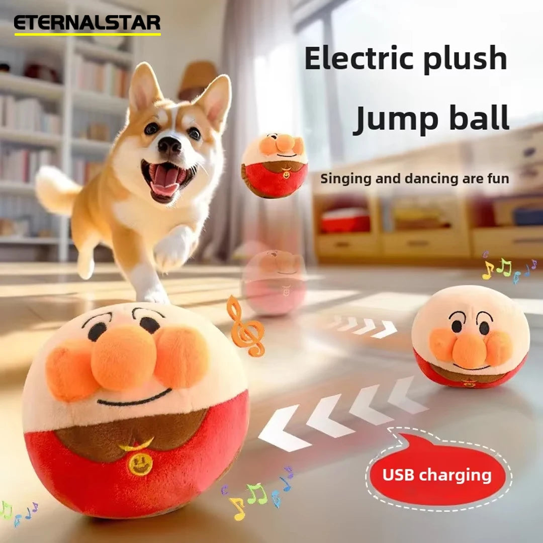 Electric Plush Jumping Dog Toy - Silver Tofi