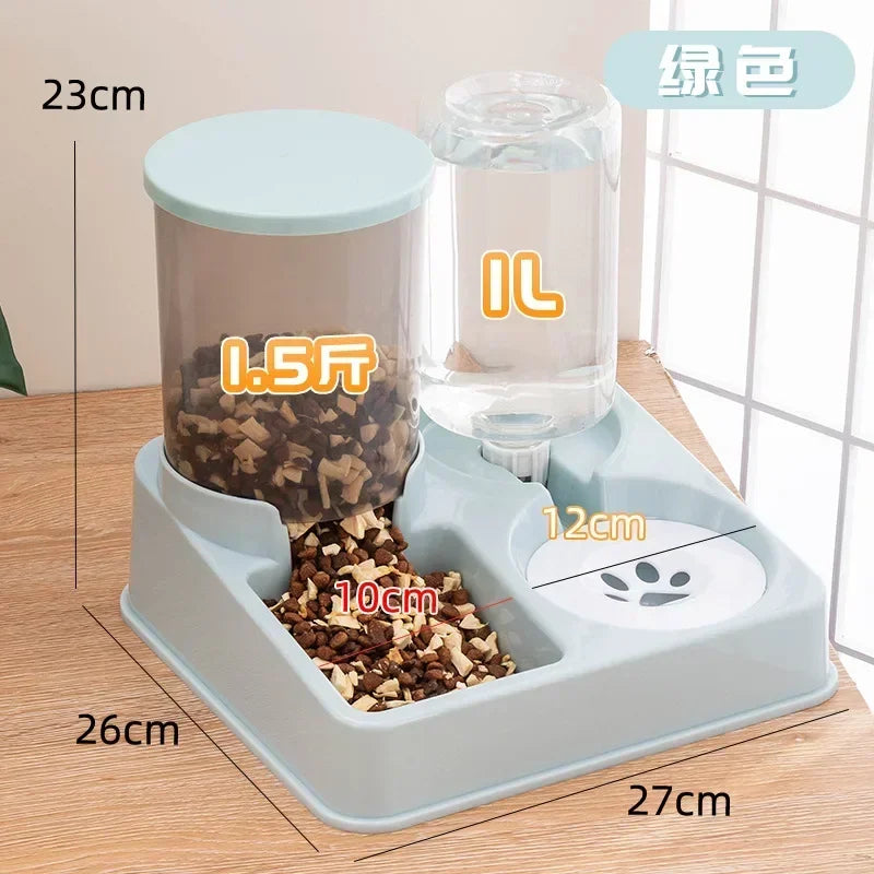 Automatic Food & Water Feeder for Cats & Dogs - Silver Tofi