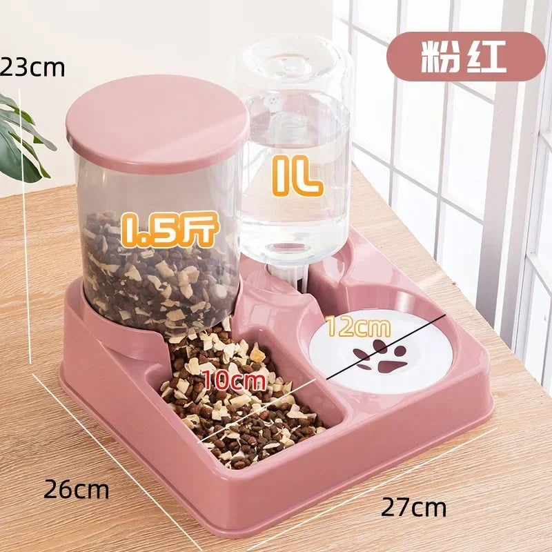 Automatic Food & Water Feeder for Cats & Dogs - Silver Tofi
