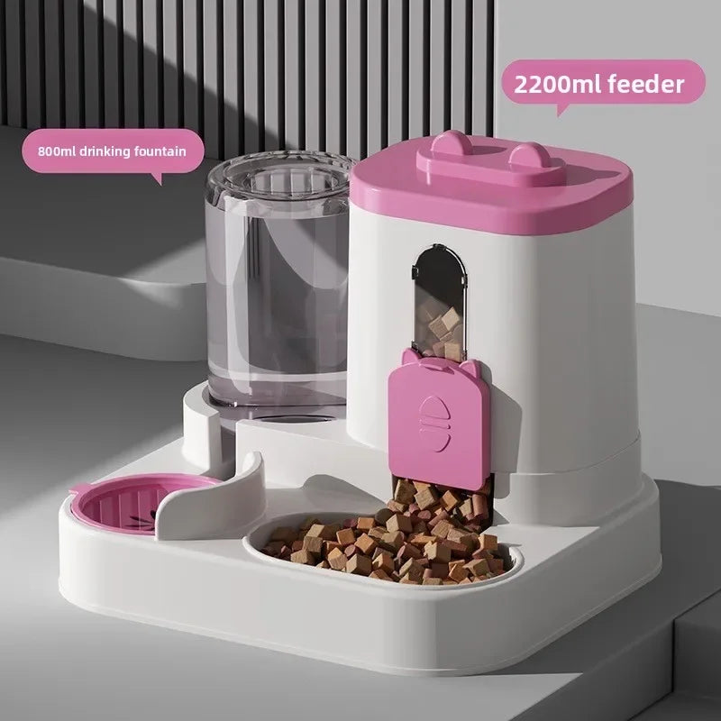 Automatic Food & Water Feeder for Cats & Dogs - Silver Tofi