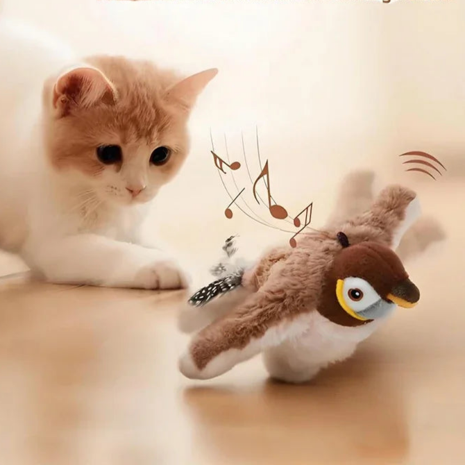 Rechargeable Interactive Flapping Bird Toy - Silver Tofi
