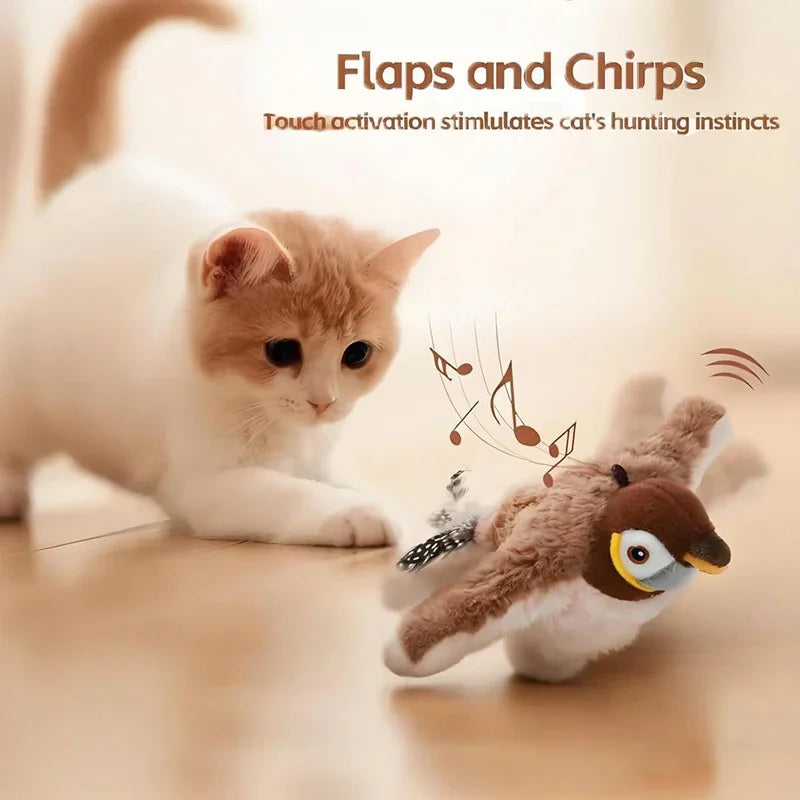 Rechargeable Interactive Flapping Bird Toy - Silver Tofi