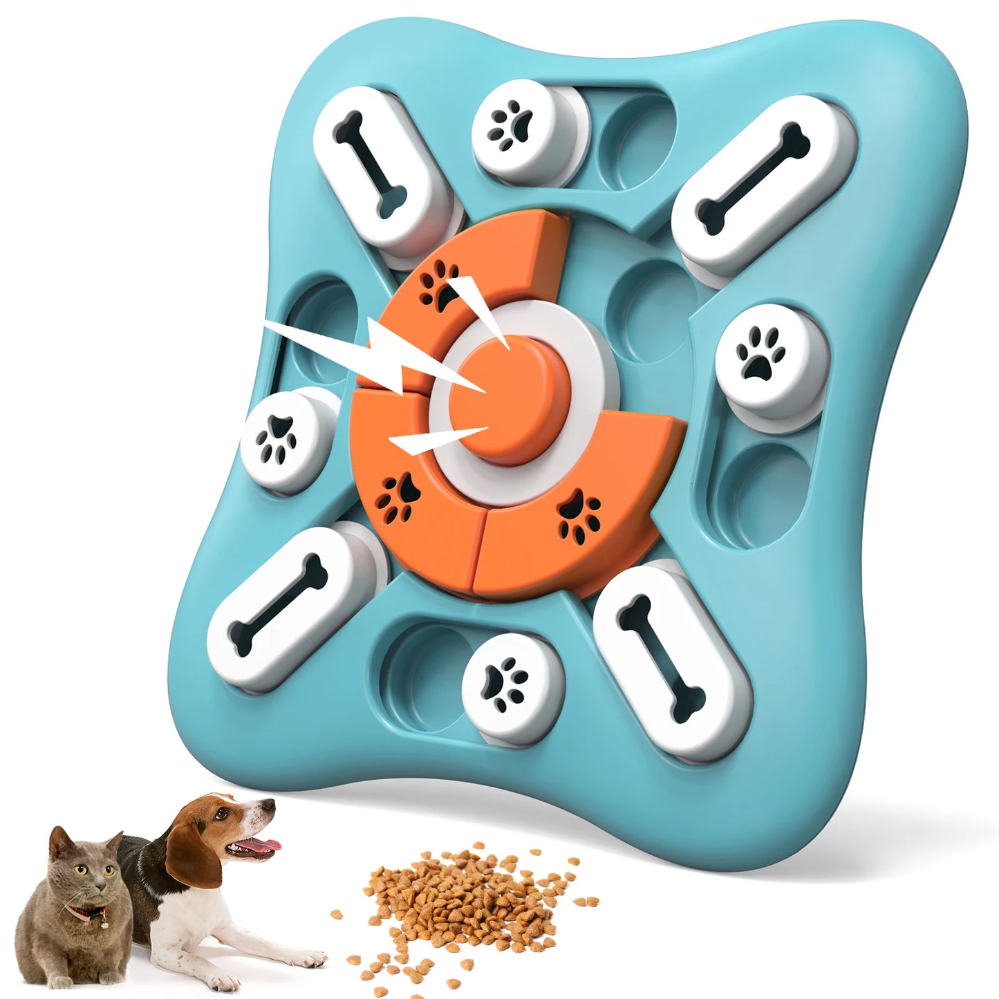 Interactive Dog Puzzle Treat Toy - Silver Tofi