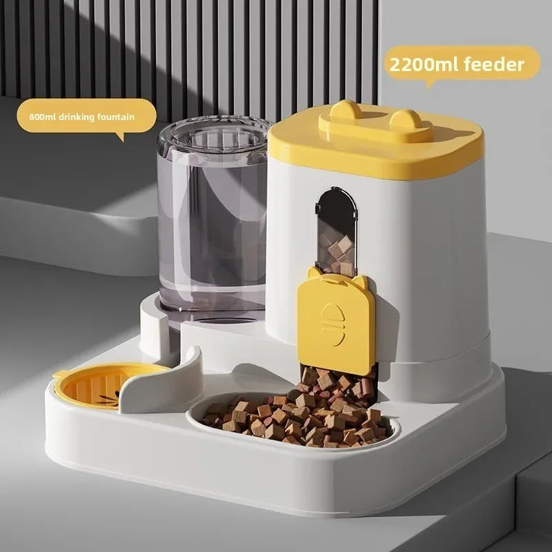 Automatic Food & Water Feeder for Cats & Dogs - Silver Tofi