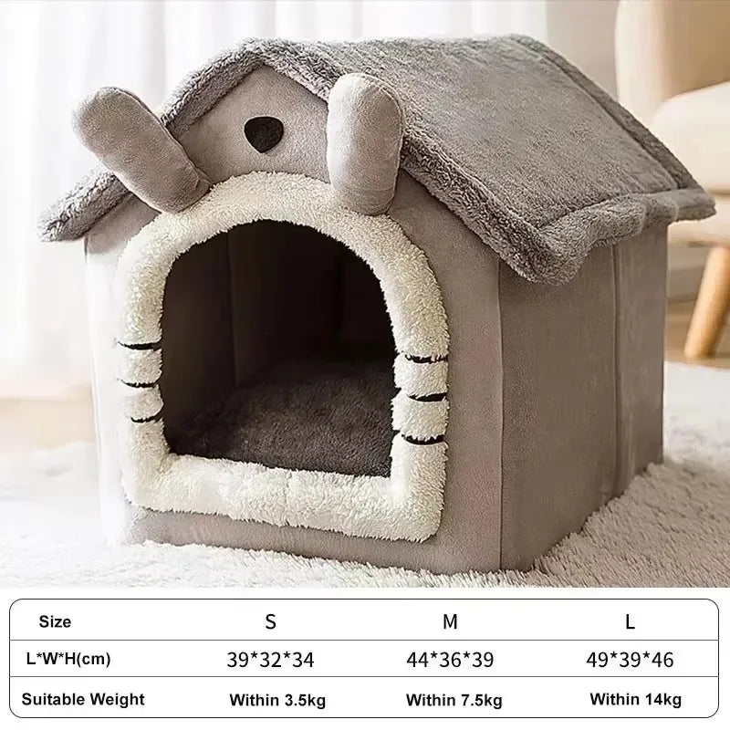 Foldable Warm Bed for Cats & Dogs - Silver Tofi