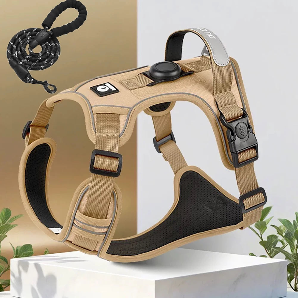 Premium Reflective Cat & Dog Harness Set - Silver Tofi