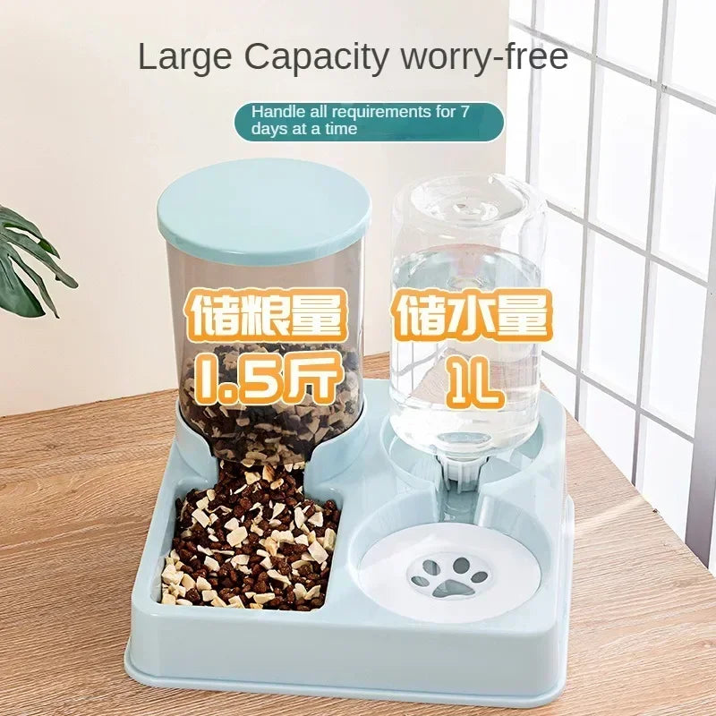 Automatic Food & Water Feeder for Cats & Dogs - Silver Tofi