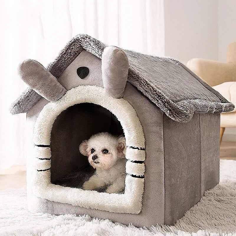 Foldable Warm Bed for Cats & Dogs - Silver Tofi