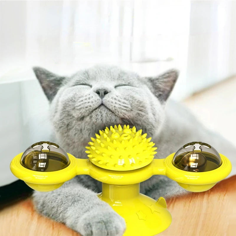 Interactive Windmill Cat Puzzle Toy - Silver Tofi