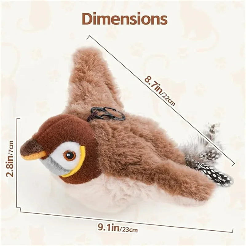 Rechargeable Interactive Flapping Bird Toy - Silver Tofi