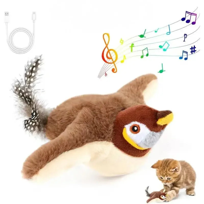 Rechargeable Interactive Flapping Bird Toy - Silver Tofi