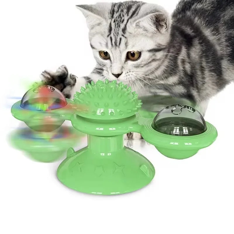 Interactive Windmill Cat Puzzle Toy - Silver Tofi