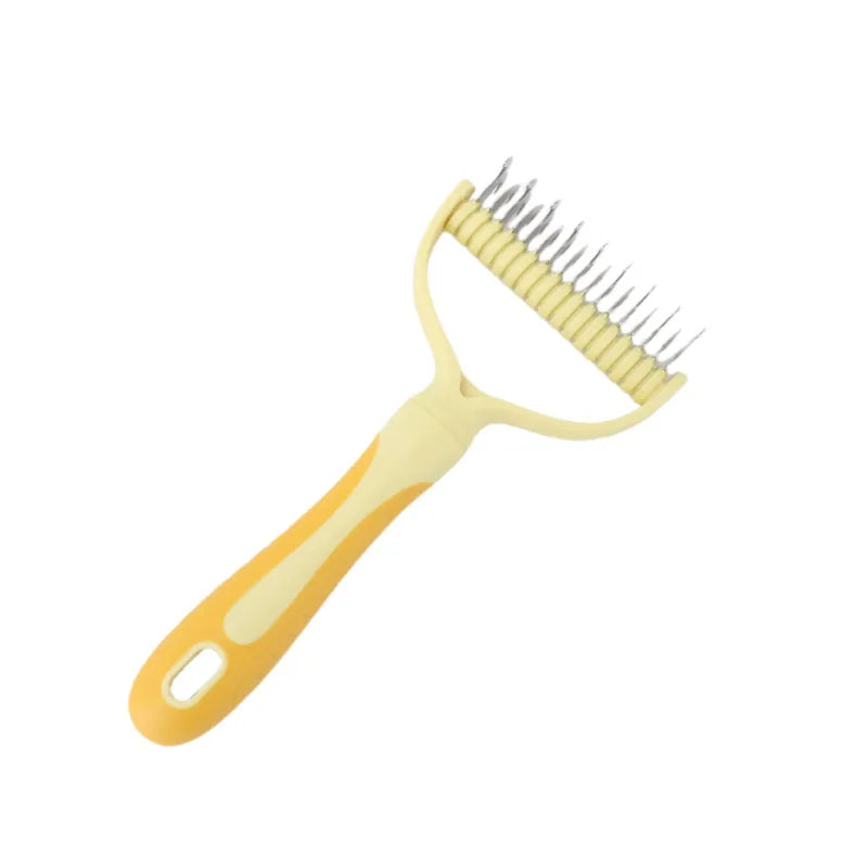 Double-Sided Pet Grooming Brush - Silver Tofi