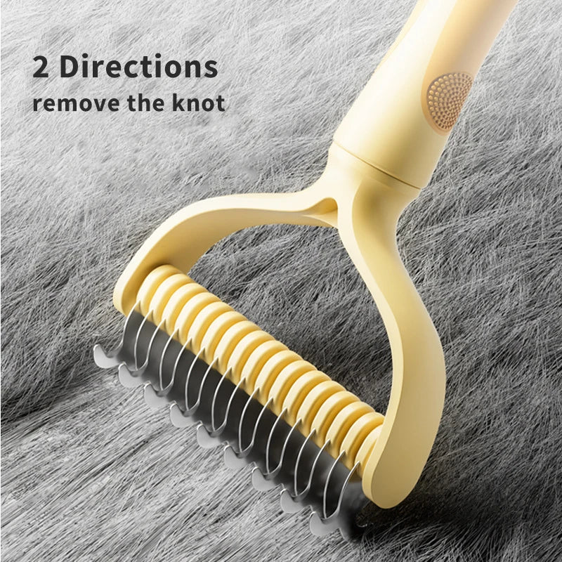 Double-Sided Pet Grooming Brush - Silver Tofi