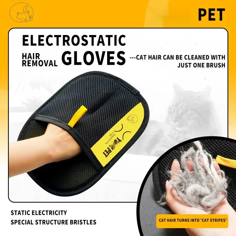 Electrostatic Pet Hair Removal Gloves - Silver Tofi