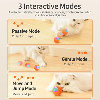 Smart Interactive Cat Bouncing Ball - Silver Tofi
