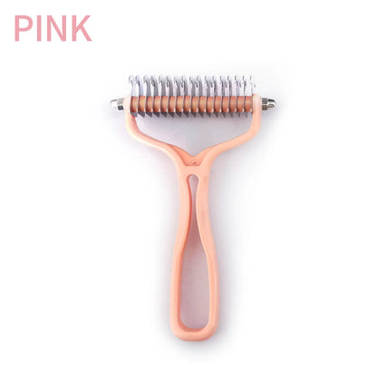 Double-Sided Pet Grooming Brush - Silver Tofi