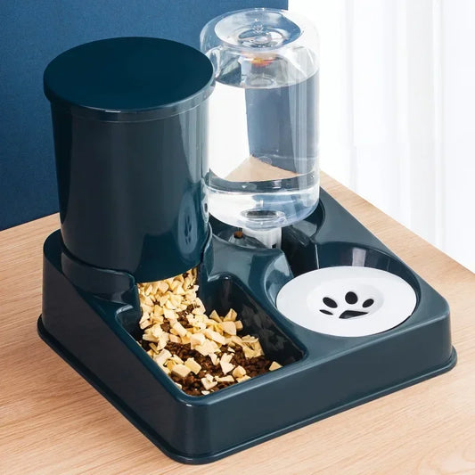 Automatic Food & Water Feeder for Cats & Dogs - Silver Tofi