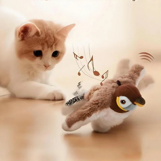 Rechargeable Interactive Flapping Bird Toy - Silver Tofi