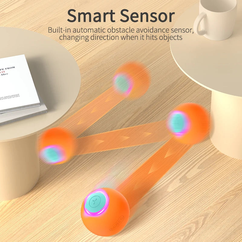 Smart Interactive Cat Bouncing Ball - Silver Tofi
