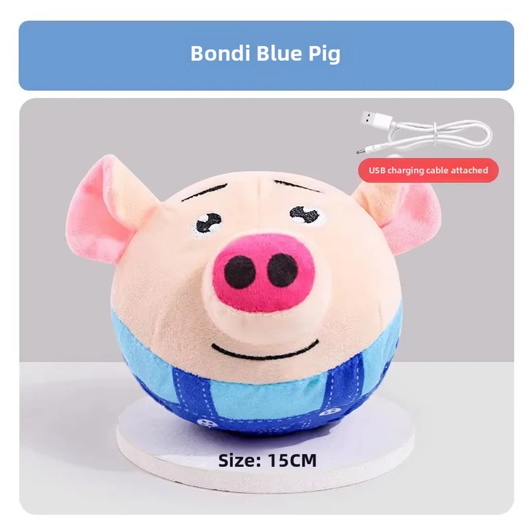 Electric Plush Jumping Dog Toy - Silver Tofi