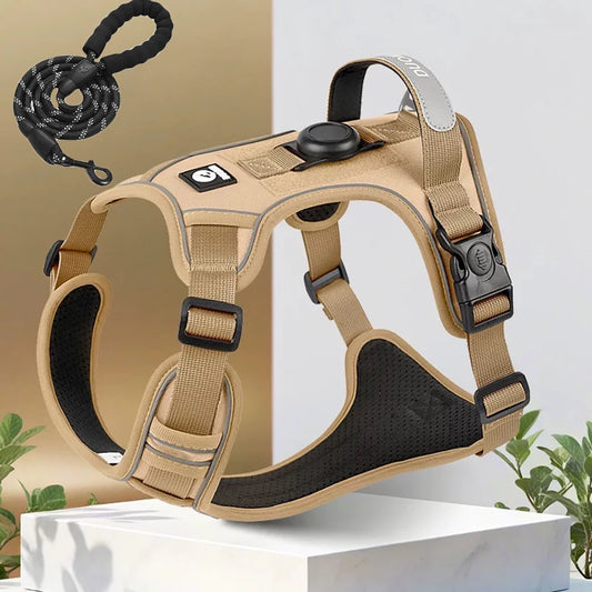 Premium Reflective Cat & Dog Harness Set - Silver Tofi