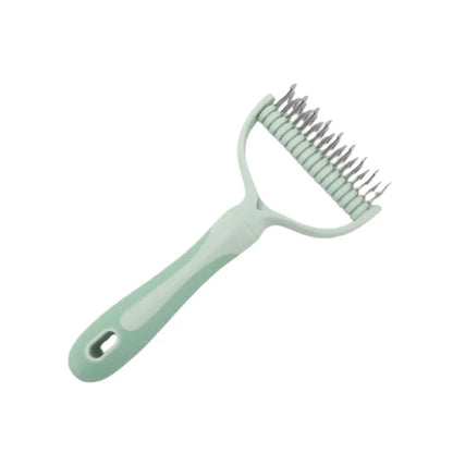 Double-Sided Pet Grooming Brush - Silver Tofi
