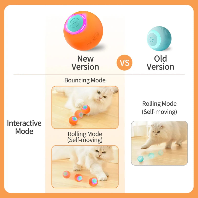 Smart Interactive Cat Bouncing Ball - Silver Tofi
